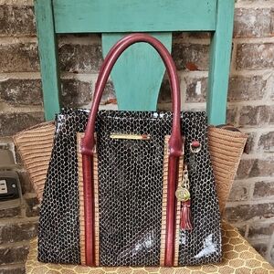 Brahmin Priscilla Rooksbury Satchel In Mixed Leather